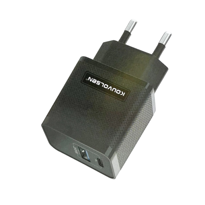 Αντάπτορας φόρτισης Fast Charge με 2 θύρες USB-A & Type-C - 20W - CX-105 - 302402