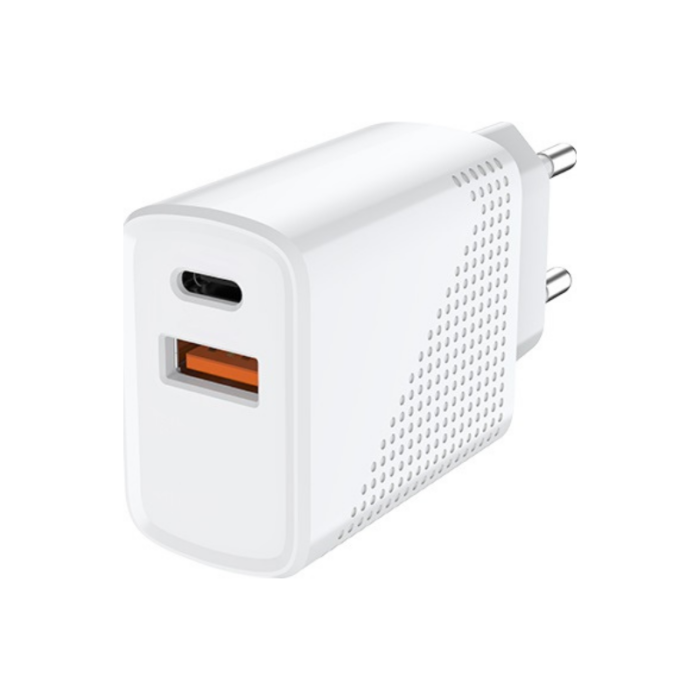 Αντάπτορας φόρτισης Fast Charge με 2 θύρες USB-A & Type-C - 20W - CX129 - 011295